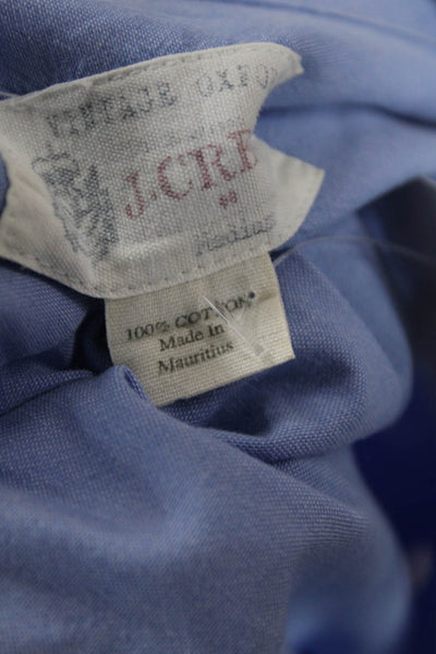 J Crew Mens Button Front Long Sleeve Tailored Fit Shirt Blue Cotton Medium
