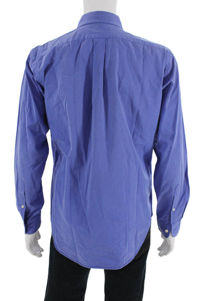 Polo Ralph Lauren Mens Button Front Long Sleeve Collared Shirt Blue Size Medium