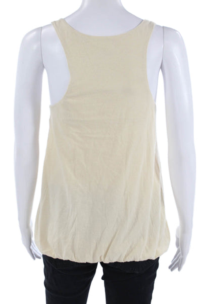 J Crew Women Beige Bohemian Solid Cotton Tank Size XS