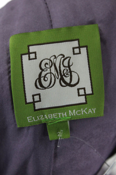 Elizabeth McKay Women Quilted Overcoat White Button Mock Neck Size 2