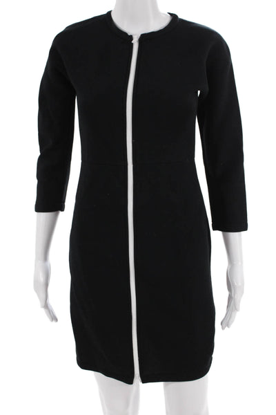 Kate Spade Saturday Womens Sheath Dress Black 3/4 Sleeve Knee-Length Size XS