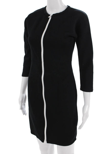 Kate Spade Saturday Womens Sheath Dress Black 3/4 Sleeve Knee-Length Size XS