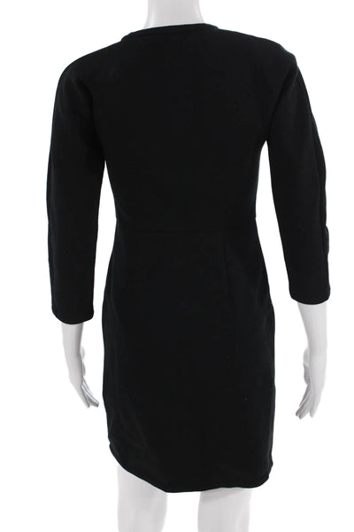 Kate Spade Saturday Womens Sheath Dress Black 3/4 Sleeve Knee-Length Size XS