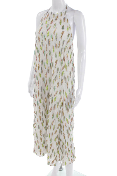 PQ Women Kaftan Maxi Dress White Paisley Sleeveless Size XS