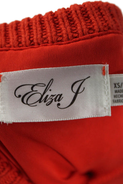 Eliza J Women Orange Sweater Tank Dress Cotton High Neck Full-Length Size XS