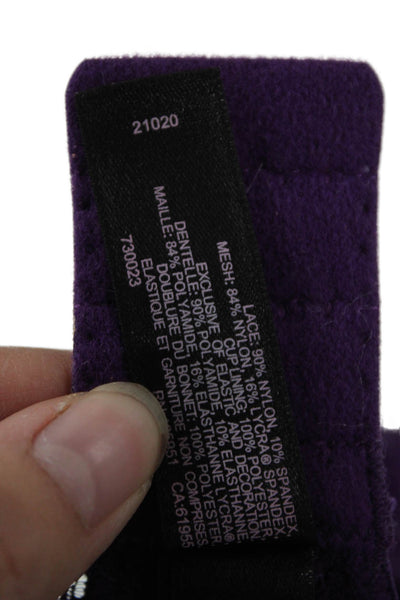 Natori Womens Lace Trim Under Wire Bra Purple Size 32 DDD