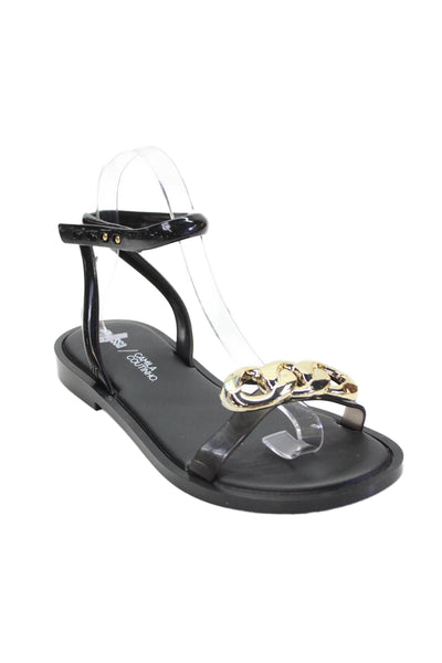 Melissa Camila Countinho Womens Chain Link Ankle Strap Sandals Black Size 7