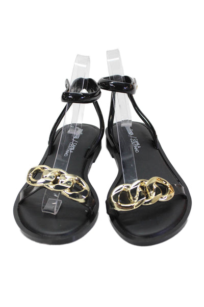 Melissa Camila Countinho Womens Chain Link Ankle Strap Sandals Black Size 7