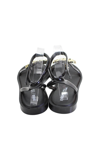 Melissa Camila Countinho Womens Chain Link Ankle Strap Sandals Black Size 7