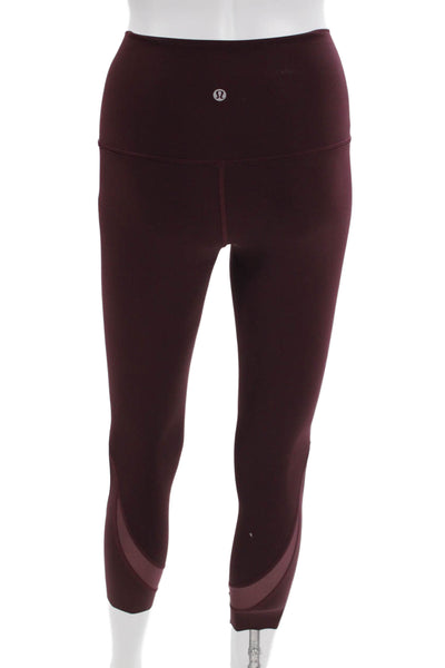 Lululemon Women Ankle Cropped Leggings Brown Nylon Solid Size 2