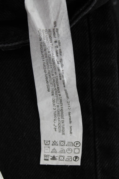 Zara Women Flared Wide-Leg Black Jeans Cotton Size 0
