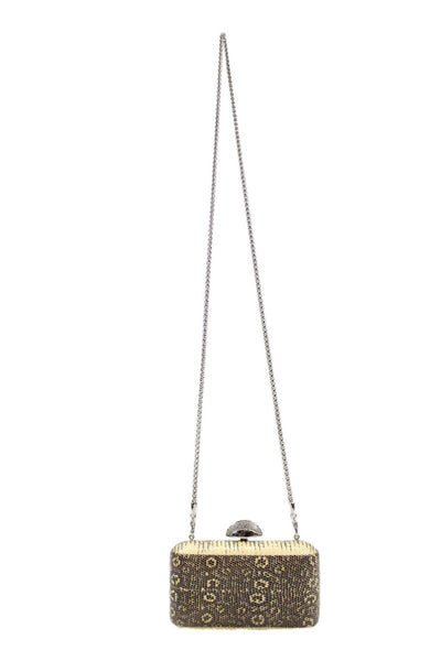 Bennett Liberty Womens Snakeskin Print Kiss Lock Crossbody Handbag Brown