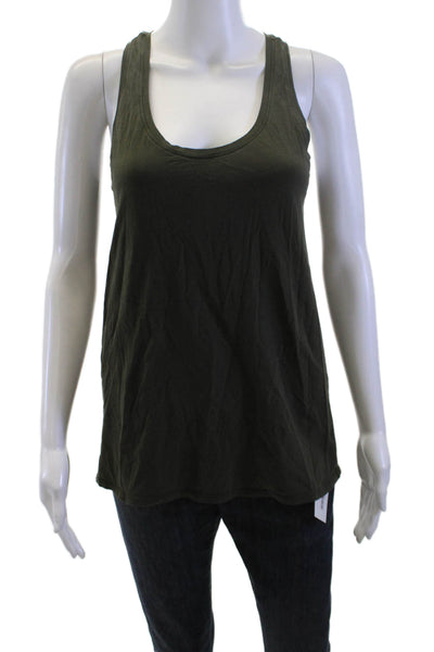 Lululemon Women Basic Green Tank Nylon Round Neck Sleeveless Size 6