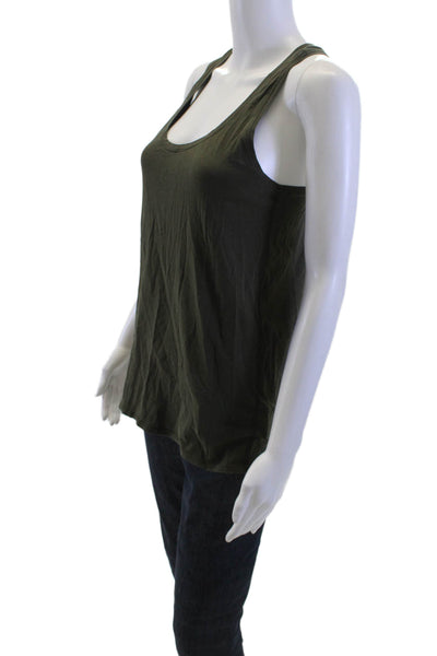 Lululemon Women Basic Green Tank Nylon Round Neck Sleeveless Size 6