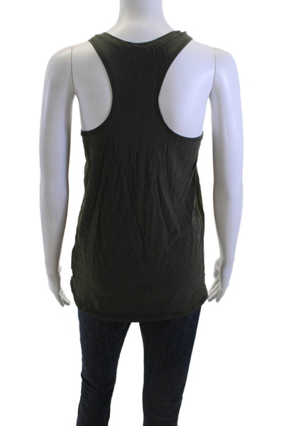 Lululemon Women Basic Green Tank Nylon Round Neck Sleeveless Size 6