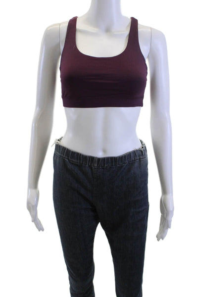 Lululemon Womens Strappy Back Pull On Sports Bra Purple Size 4