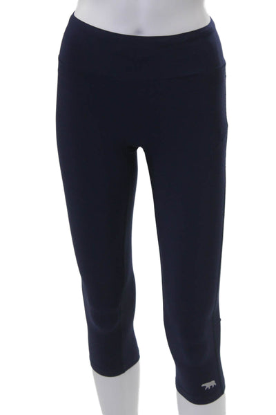 Running Bare Womens Capri Leggings Dark Blue Size 2