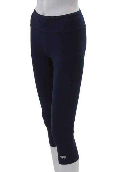 Running Bare Womens Capri Leggings Dark Blue Size 2