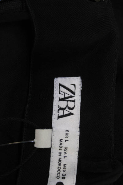 Zara Women Slip Dress Maxi Black V-Neck Sleeveless Size L