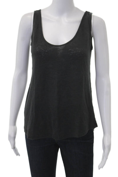 Zara Womens Basic Tank Black Cotton Blend Round Neck Sleeveless Size M