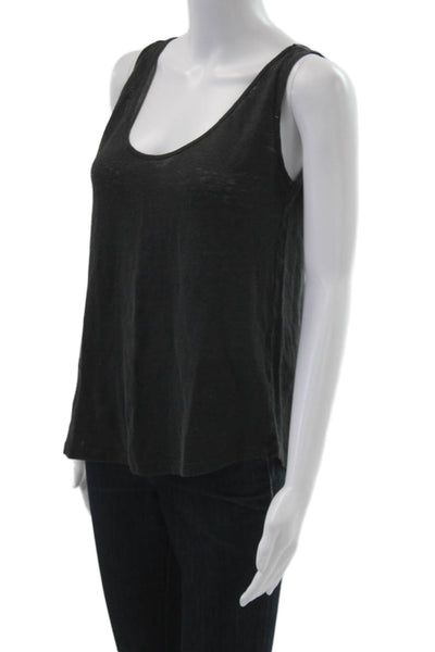 Zara Womens Basic Tank Black Cotton Blend Round Neck Sleeveless Size M