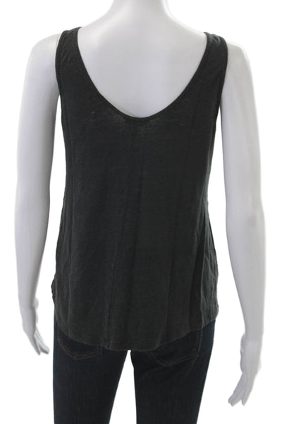 Zara Womens Basic Tank Black Cotton Blend Round Neck Sleeveless Size M