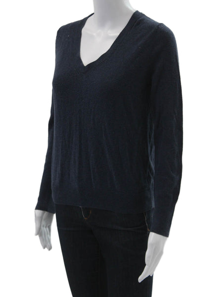 Banana Republic Women Dark Blue V Neck Pullover Sweater Long Sleeve Size S