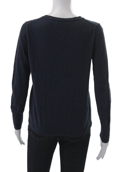 Banana Republic Women Dark Blue V Neck Pullover Sweater Long Sleeve Size S