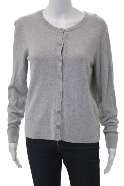 Banana Republic Women Cardigan Gray Long Sleeve Crew Neck Size M