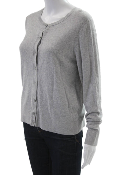 Banana Republic Women Cardigan Gray Long Sleeve Crew Neck Size M