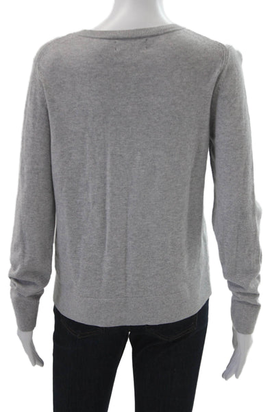 Banana Republic Women Cardigan Gray Long Sleeve Crew Neck Size M