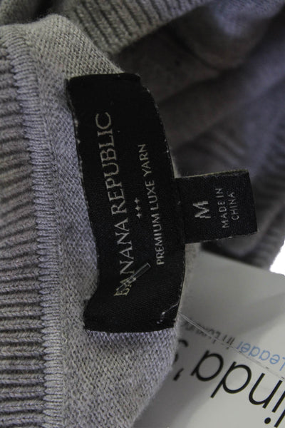 Banana Republic Women Cardigan Gray Long Sleeve Crew Neck Size M