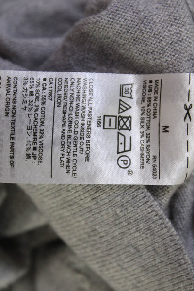 Banana Republic Women Cardigan Gray Long Sleeve Crew Neck Size M