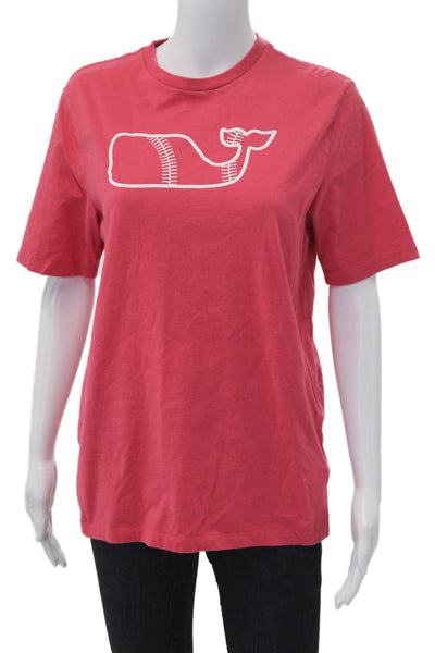 Vineyard Vines Women Red Cotton T-Shirt Short Sleeve Animal Graphic Size XL