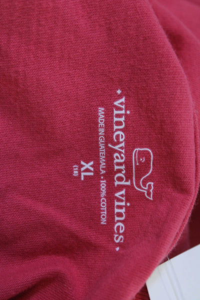Vineyard Vines Women Red Cotton T-Shirt Short Sleeve Animal Graphic Size XL