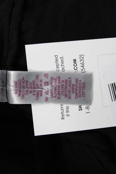 Velvet by Graham & Spencer Women Tunic Black V-Neck Short Sleeve Cotton Size S