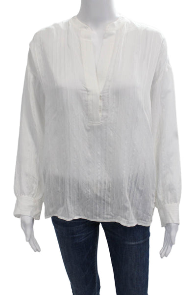 Vince Women Tunic Blouse White Long Sleeve Size XS