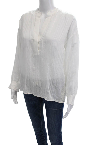 Vince Women Tunic Blouse White Long Sleeve Size XS