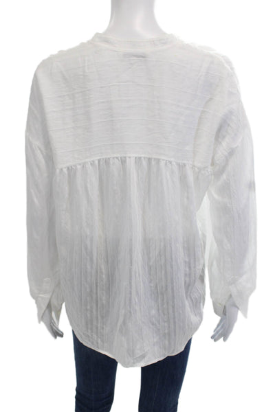 Vince Women Tunic Blouse White Long Sleeve Size XS