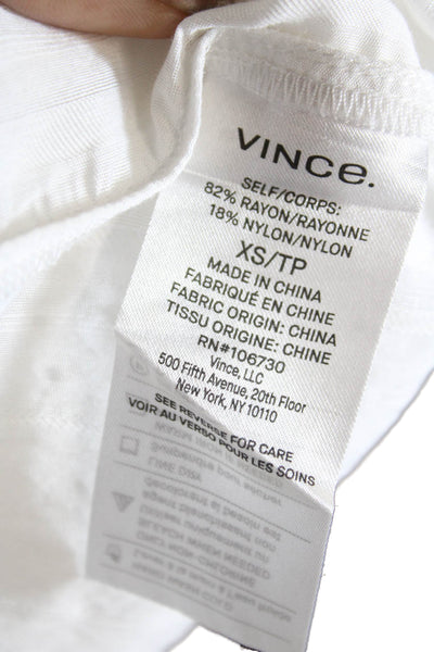 Vince Women Tunic Blouse White Long Sleeve Size XS