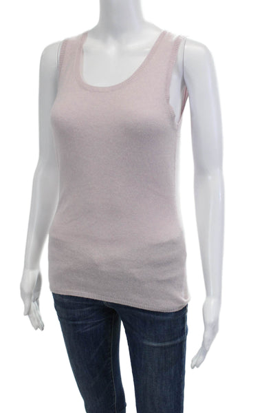 Repeat Women Pink Cashmere Tank Round Neck Basic Size XS