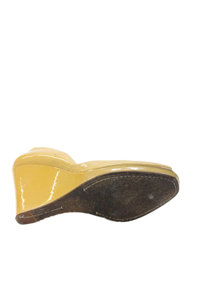 Michael Michael Kors Womens Open Toe Slip On Wedge Heels Yellow Size 10