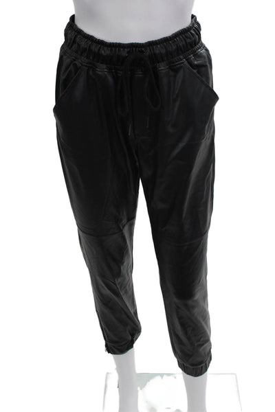 David Lerner Unisex Cropped Jogger Pants Black Drawstring Size XS