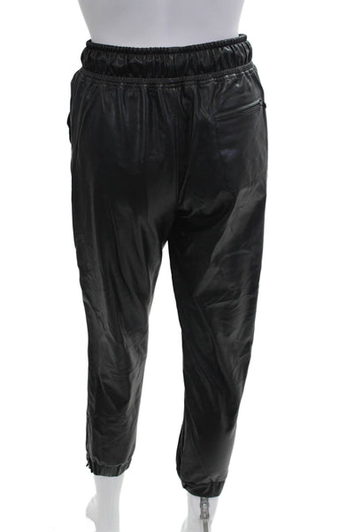 David Lerner Unisex Cropped Jogger Pants Black Drawstring Size XS
