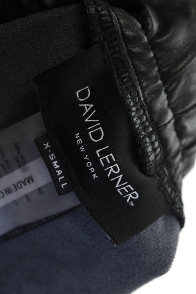 David Lerner Unisex Cropped Jogger Pants Black Drawstring Size XS