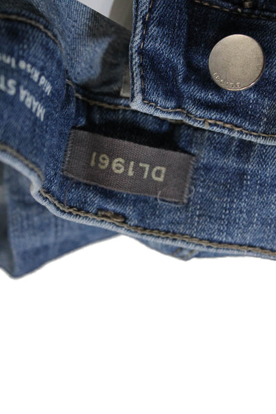 DL1961 Women Ankle Straight Jeans Blue High Rise Button Size 25