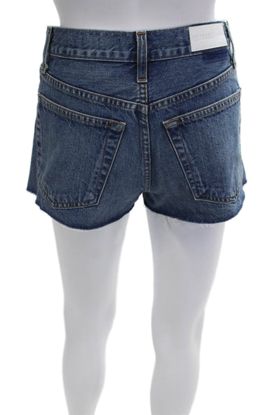 Re/Done Unisex 90s Dark Blue 100% Cotton Button Shorts Size 25