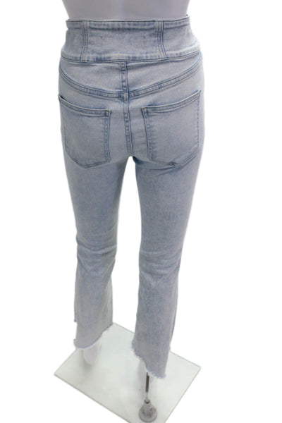 Veronica Beard Women Cropped High-Rise Light Blue Jeans Size 26