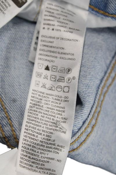 Levis Unisex Light Blue Cotton Solid Button Shorts Size 25