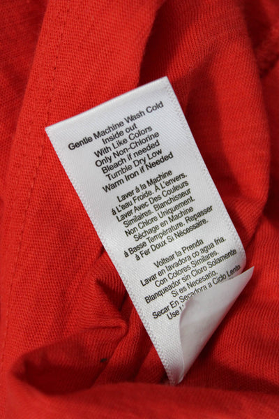 Nation LTD Womens Basic Red Pima Cotton Crew Neck Long Sleeve T-Shirt Size S